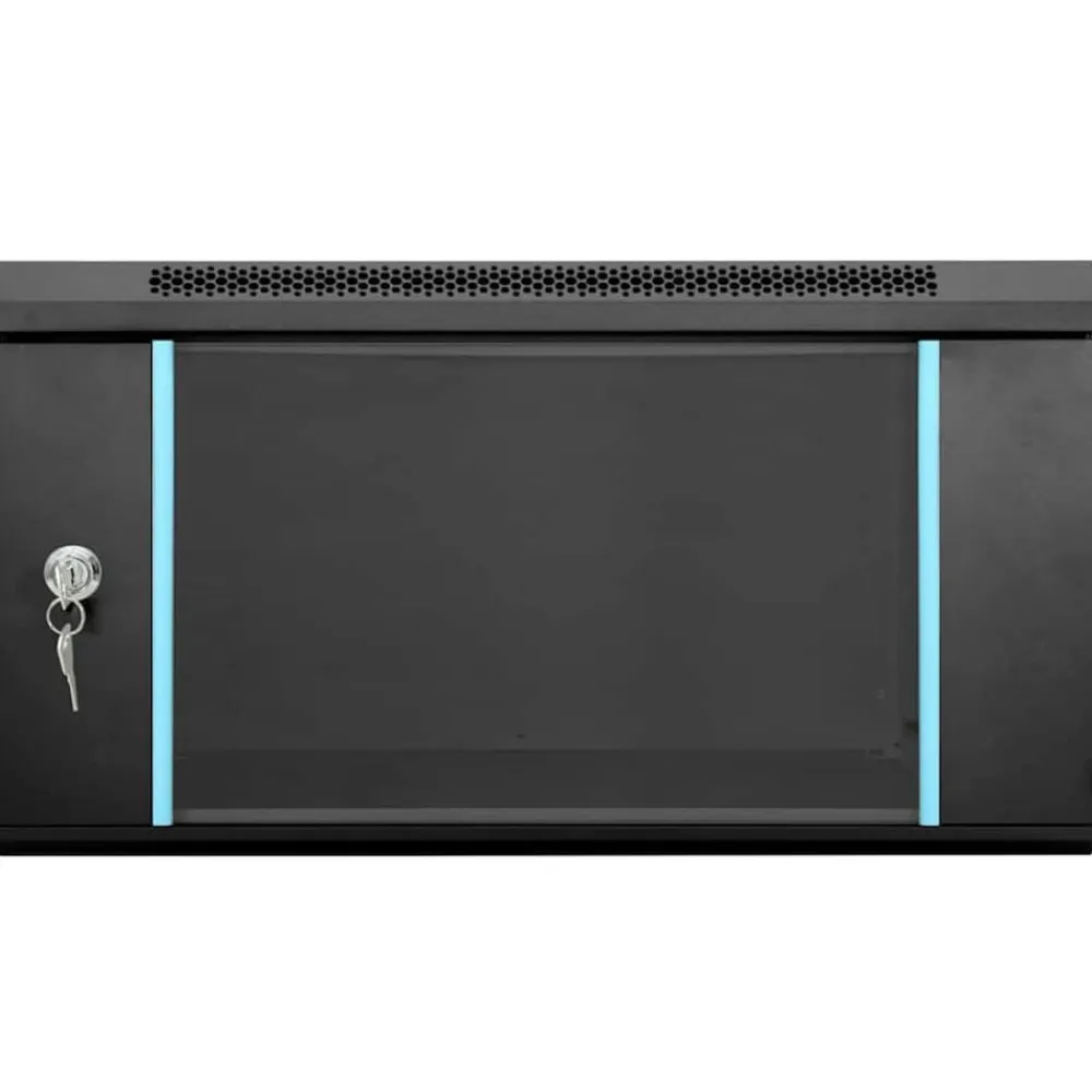 vidaXL Armario de red con almacenamiento 53 x 60 x 30 cm Acero Negro New
