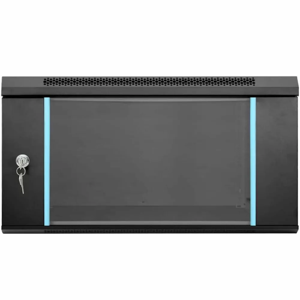 vidaXL Armario de red con almacenamiento 60 x 60 x 35 cm Acero Negro Best