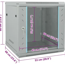 vidaXL Electrónica-Armario de red con almacenamiento 53 x 60 x 60 cm Acero