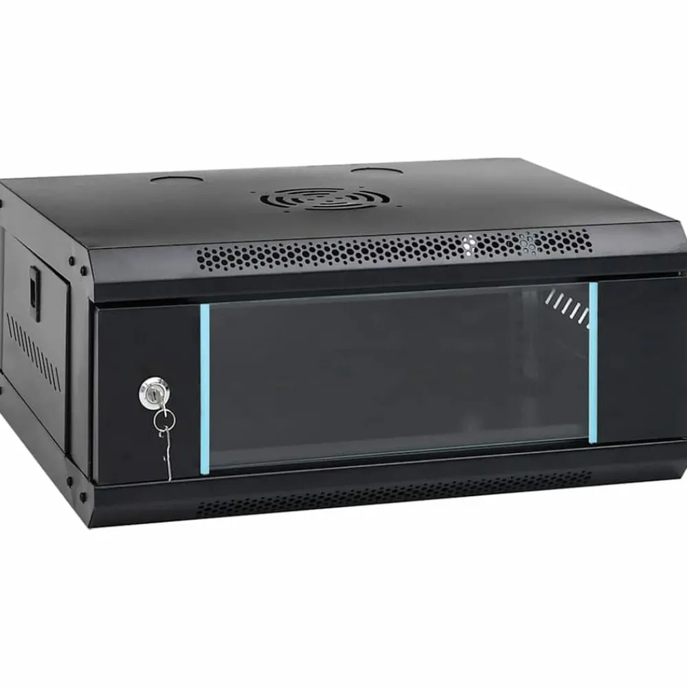 vidaXL Electrónica-Armario de red con almacenamiento 53 x 45 x 21 cm Acero