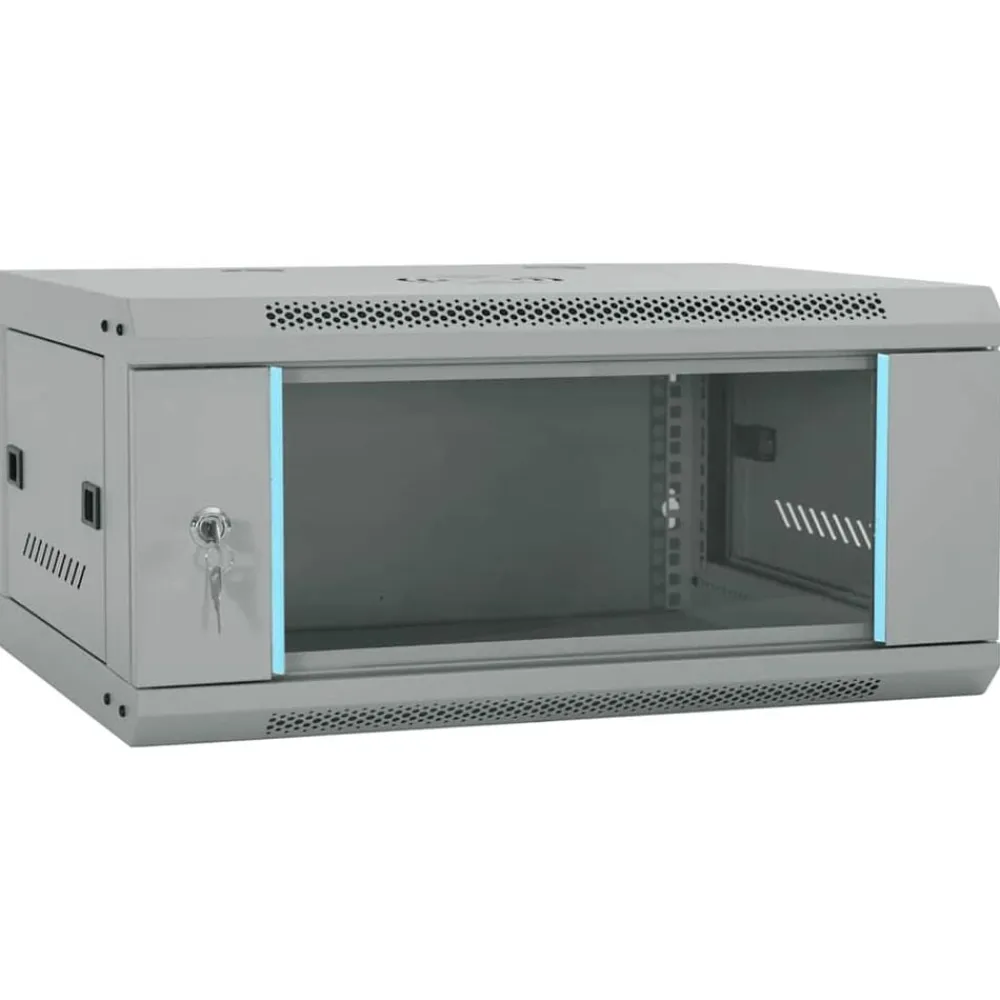 vidaXL Electrónica-Armario de red con almacenamiento 60 x 45 x 28 cm Acero
