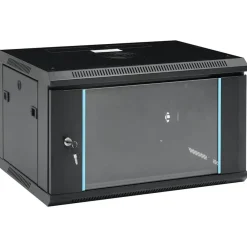 vidaXL Armario de red de pared 6U 19" IP20 600x450x350 mm Negro New
