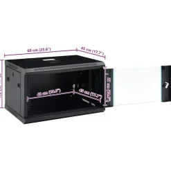 vidaXL Armario de red de pared 6U 19