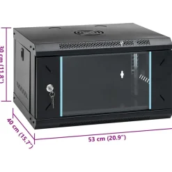 vidaXL Electrónica-Armario de red de pared 6U de 19