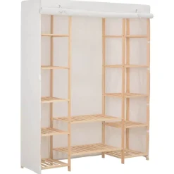 vidaXL Armario de tela 135x40x170 cm Blanco Best