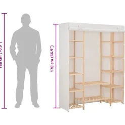 vidaXL Armario de tela 135x40x170 cm Blanco Best