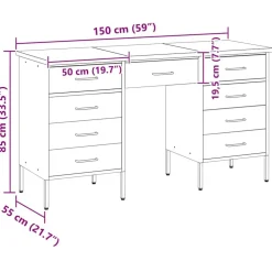vidaXL Accesorios De Bricolaje-Armario de trabajo 3 pcs Madera Ingenierizada y Acero