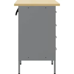 vidaXL Armario de trabajo 2 pcs y Gris 100 x 55 x 85 cm Negro Discount
