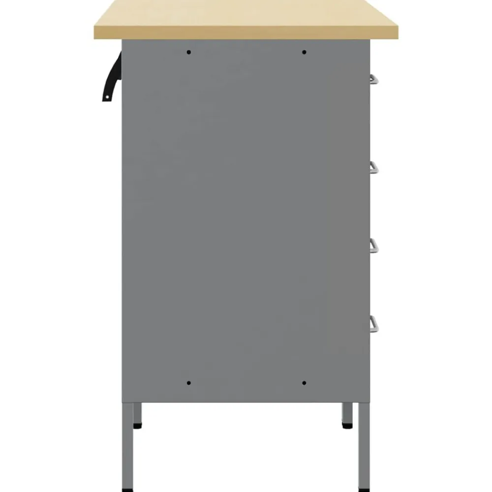 vidaXL Armario de trabajo 2 pcs y Gris 100 x 55 x 85 cm Negro Discount