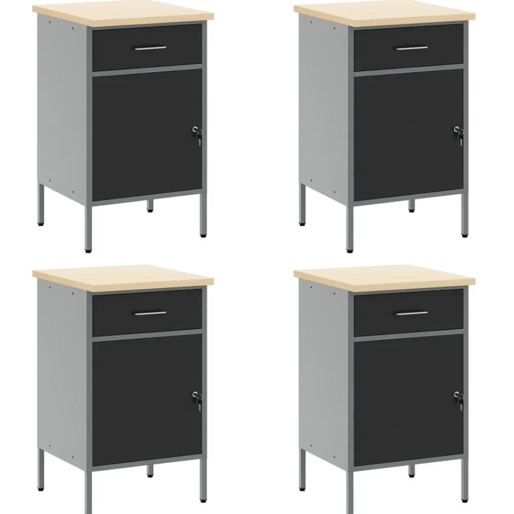 vidaXL Accesorios De Bricolaje-Armario de trabajo 10 pcs Madera Ingenierizada y Acero