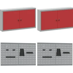 vidaXL Accesorios De Bricolaje-Armario de trabajo 10 pcs Madera Ingenierizada y Acero