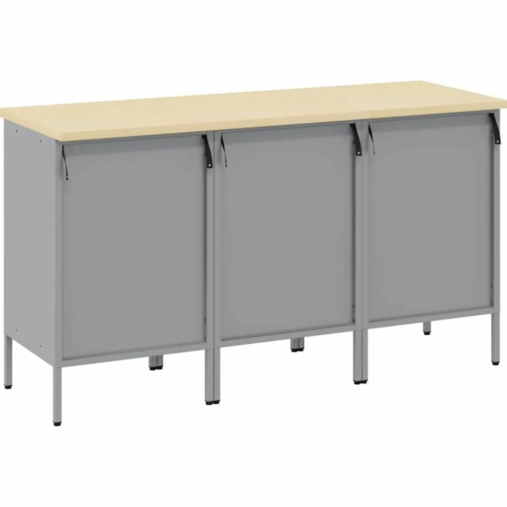vidaXL Armario de trabajo con cajón 3 pcs y Gris 150 x 55 x 85 cm Rojo Clearance