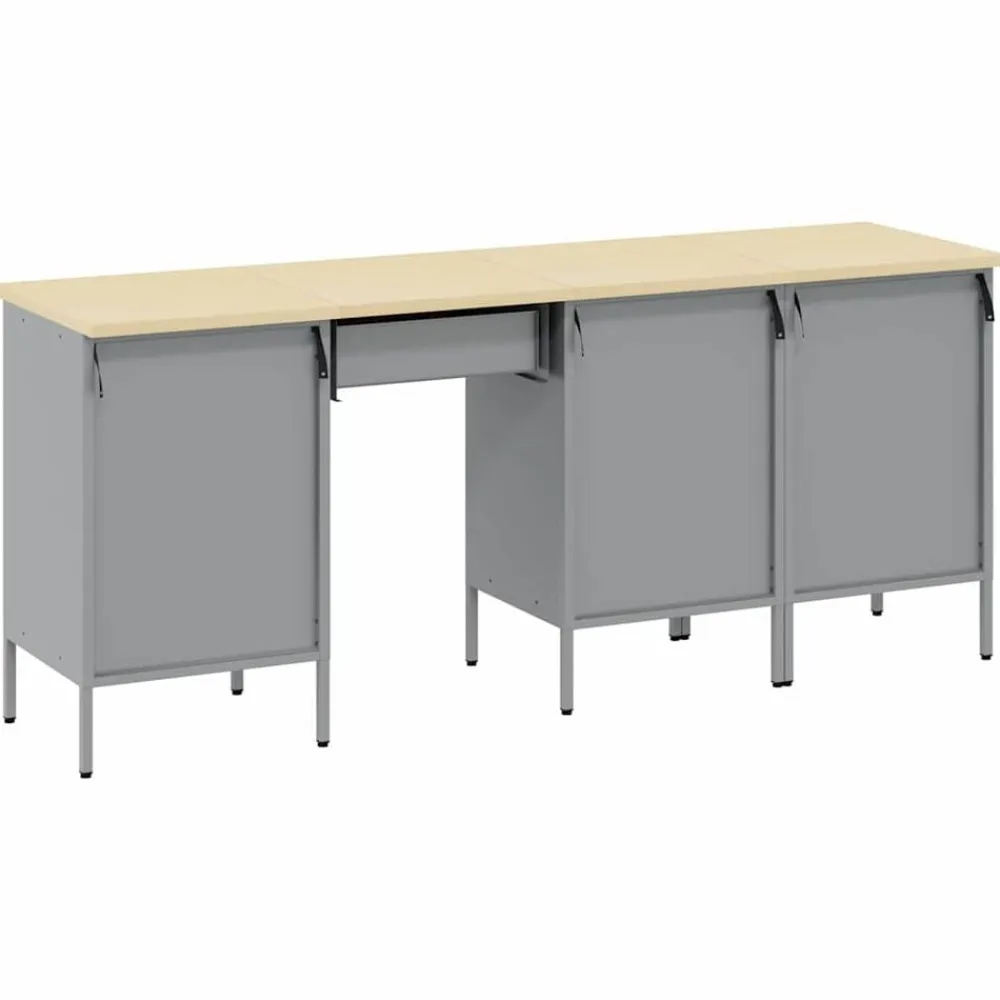 vidaXL Armario de trabajo 4 pcs Madera Ingenierizada y Acero Rojo New
