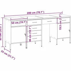 vidaXL Armario de trabajo 4 pcs Madera Ingenierizada y Acero Rojo New