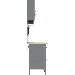 vidaXL Accesorios De Bricolaje-Armario de trabajo 10 pcs Madera Ingenierizada y Acero