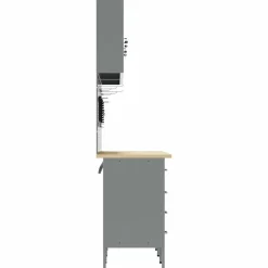 vidaXL Armario de trabajo 10 pcs Madera Ingenierizada y Acero Negro Outlet