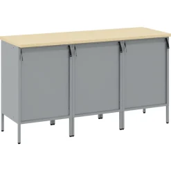 vidaXL Armario de trabajo 3 pcs y Gris 150 x 55 x 85 cm Negro Online
