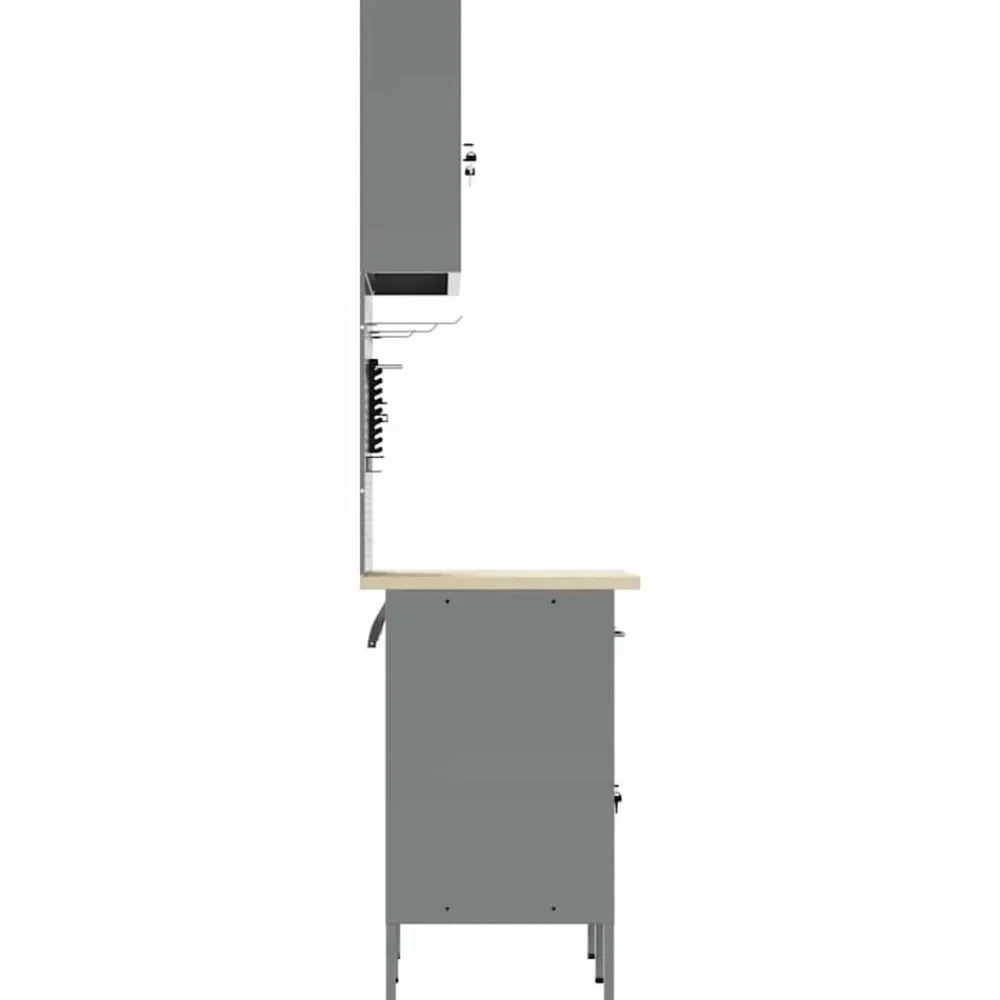 vidaXL Accesorios De Bricolaje-Armario de trabajo 5 pcs Madera Ingenierizada y Acero