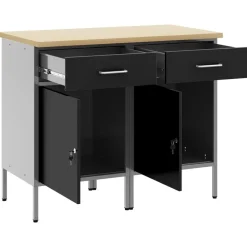 vidaXL Armario de trabajo 2 pcs y Gris 100 x 55 x 85 cm Negro Online