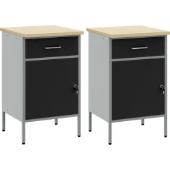 vidaXL Armario de trabajo 2 pcs y Gris 100 x 55 x 85 cm Negro Online