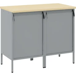 vidaXL Armario de trabajo 2 pcs y Gris 100 x 55 x 85 cm Negro Online