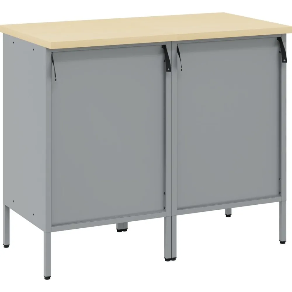 vidaXL Armario de trabajo 2 pcs y Gris 100 x 55 x 85 cm Negro Online