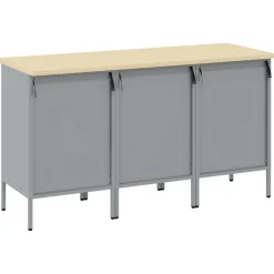 vidaXL Armario de trabajo con cajón 3 pcs y Gris 150 x 55 x 85 cm Rojo