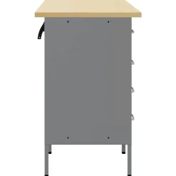 vidaXL Accesorios De Bricolaje-Armario de trabajo 3 pcs y Gris 150 x 55 x 85 cm