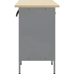 vidaXL Accesorios De Bricolaje-Armario de trabajo con cajón 3 pcs y Gris 150 x 55 x 85 cm