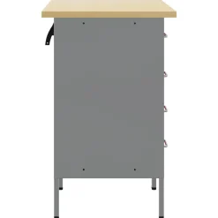 vidaXL Armario de trabajo con cajón 2 pcs y Gris 100 x 55 x 85 cm Rojo Online