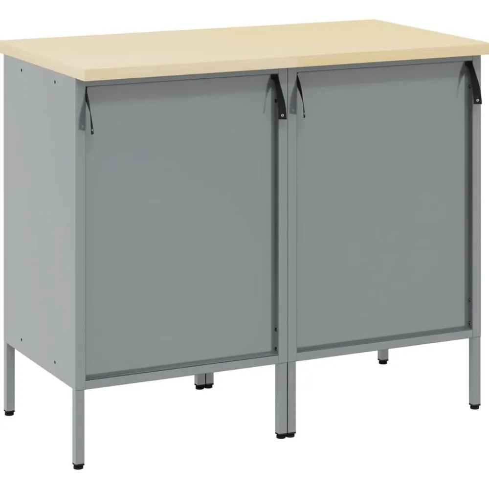 vidaXL Armario de trabajo con cajón 2 pcs y Gris 100 x 55 x 85 cm Rojo Online