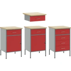 vidaXL Accesorios De Bricolaje-Armario de trabajo 10 pcs Madera Ingenierizada y Acero