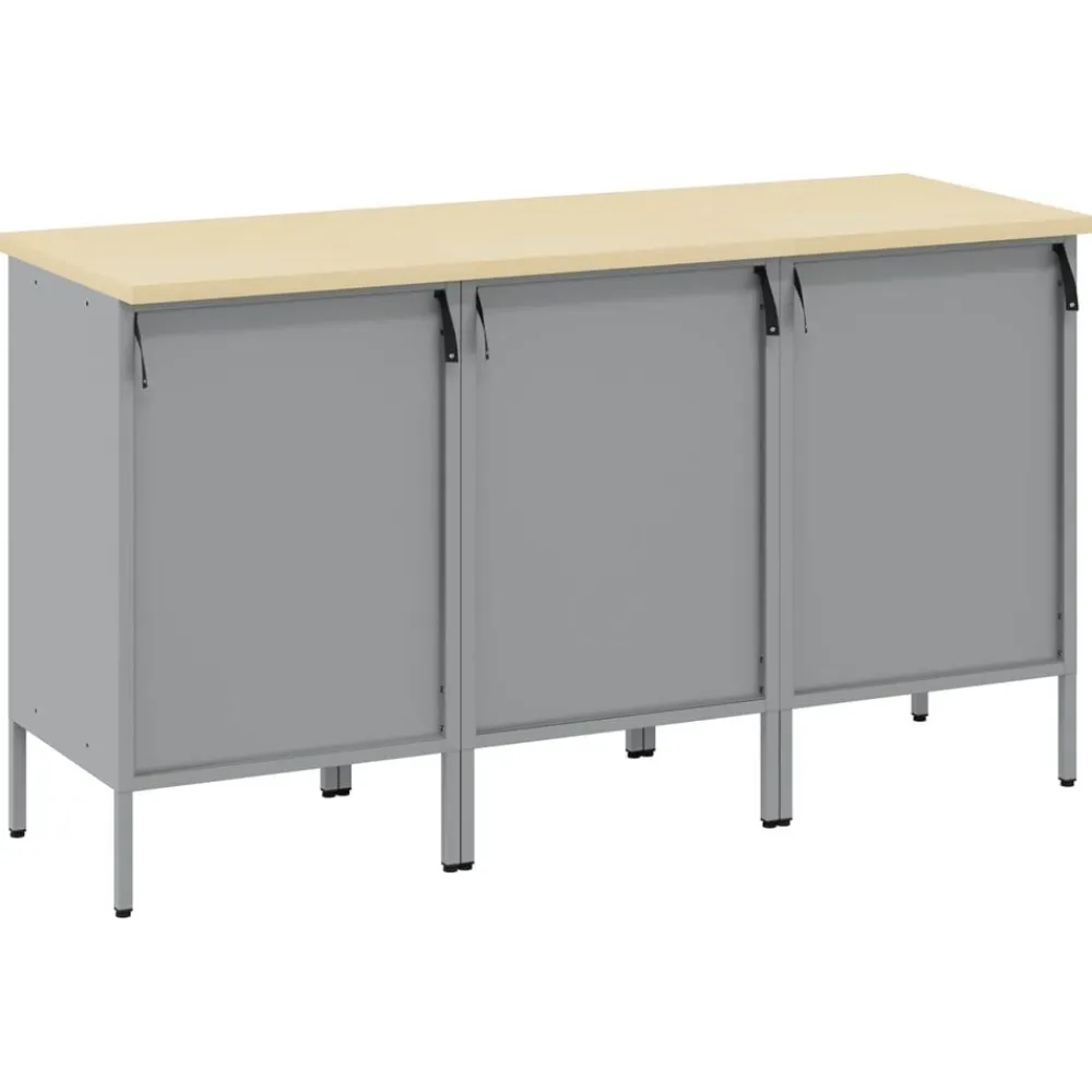 vidaXL Armario de trabajo 3 pcs y Gris 150 x 55 x 85 cm Negro Best