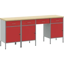 vidaXL Accesorios De Bricolaje-Armario de trabajo 4 pcs Madera Ingenierizada y Acero