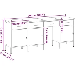 vidaXL Accesorios De Bricolaje-Armario de trabajo 4 pcs Madera Ingenierizada y Acero