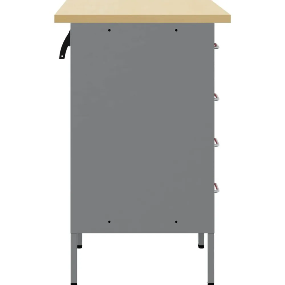 vidaXL Armario de trabajo con cajón 2 pcs y Gris 100 x 55 x 85 cm Rojo Best