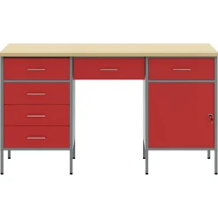 vidaXL Armario de trabajo 3 pcs Madera Ingenierizada y Acero Rojo Discount