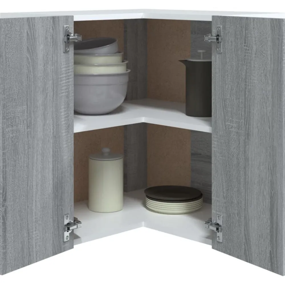 vidaXL Armarios Y Almacenamiento-Armario esquinero colgante "Lyon" 57x57x60 cm madera de ingeniería