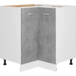 vidaXL Armarios Y Almacenamiento-Armario esquinero bajo "Lyon" gris hormigón, 75,5 x 75,5 x 81,5 cm, madera de ingeniería
