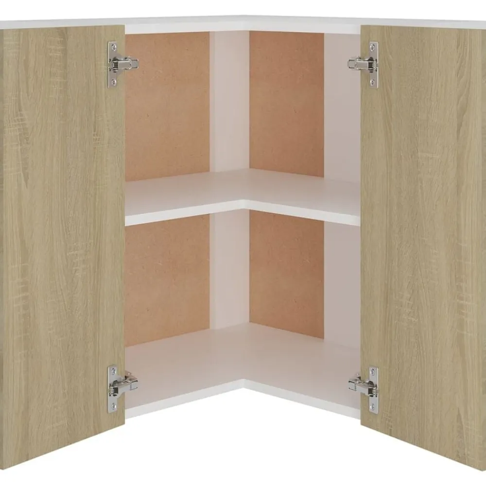 vidaXL Armario esquinero colgante "Lyon" 57x57x60 cm madera de ingeniería Roble Sonoma Clearance