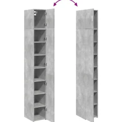 vidaXL Armario estrecho madera ingeniería gris hormigón 30x42,5x225 cm Gris hormigón New