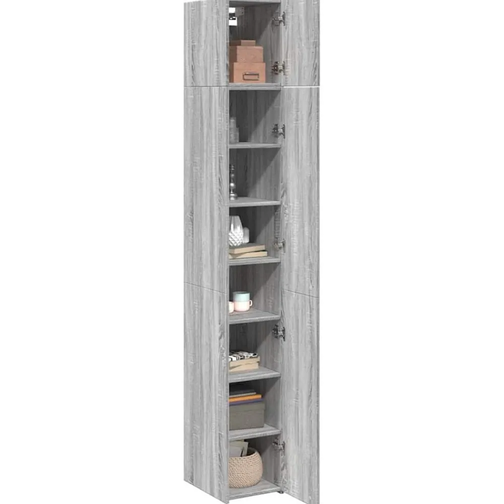 vidaXL Armarios Y Almacenamiento-Armario estrecho madera ingeniería 30x42,5x225 cm