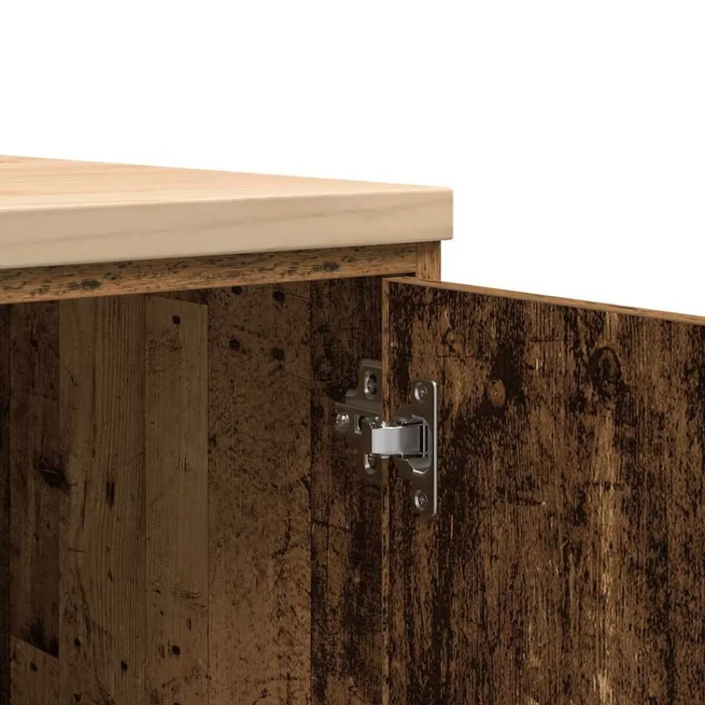 vidaXL Armario garaje madera vieja 60x51x85 cm Madera maciza de pino Madera antigua New