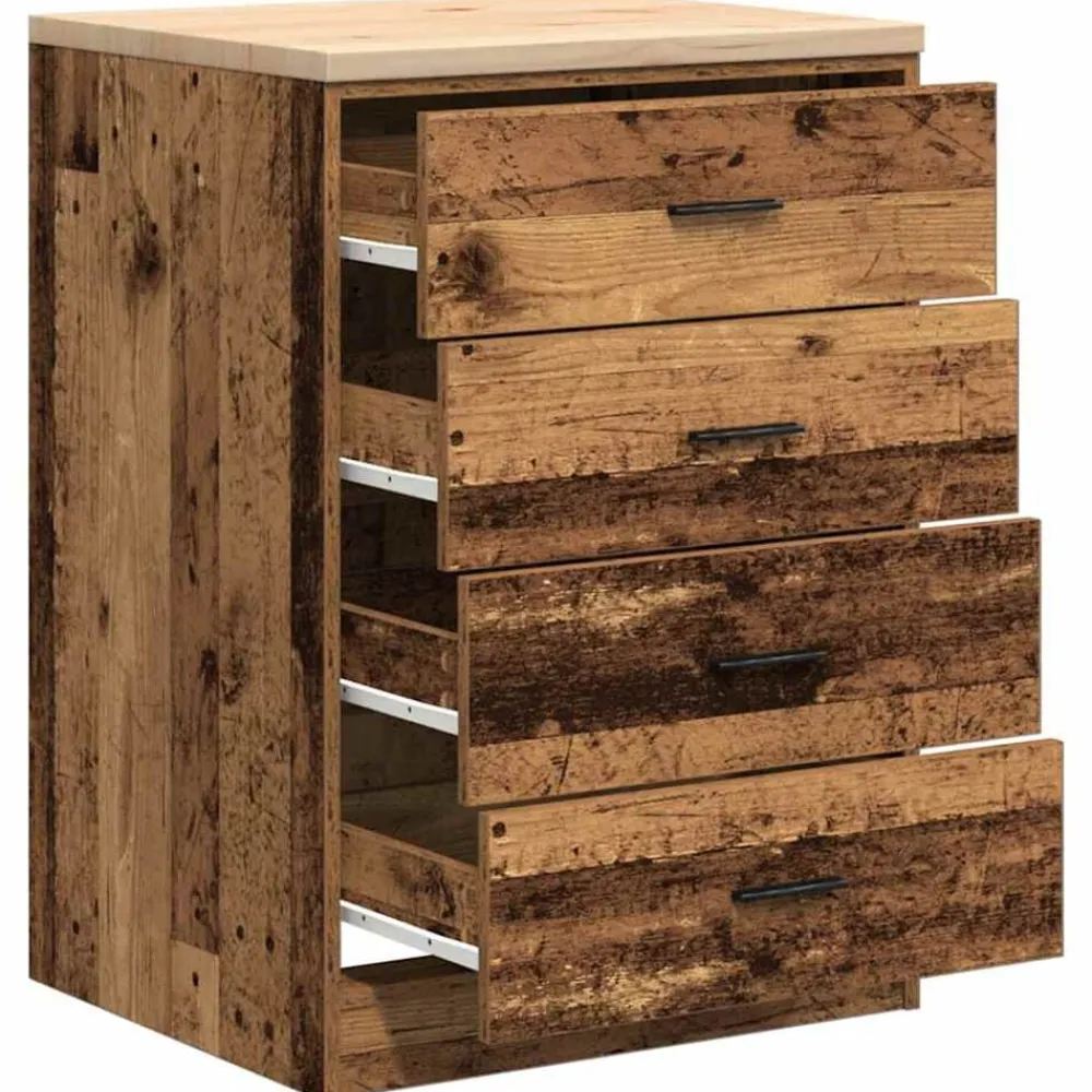 vidaXL Almacenamiento Industrial-Armario garaje madera vieja 60x51x85 cm Madera maciza de pino