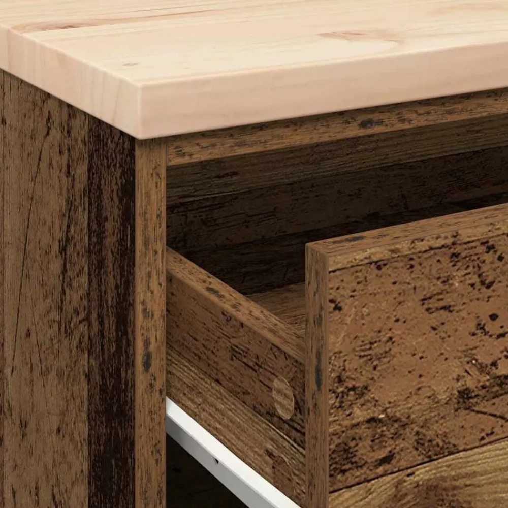 vidaXL Almacenamiento Industrial-Armario garaje madera vieja 60x51x85 cm Madera maciza de pino
