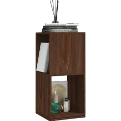 vidaXL Estanterías-Armario giratorio aglomerado roble marrón 34,5x34,5x75,5 cm
