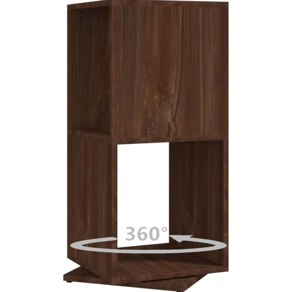 vidaXL Estanterías-Armario giratorio aglomerado roble marrón 34,5x34,5x75,5 cm