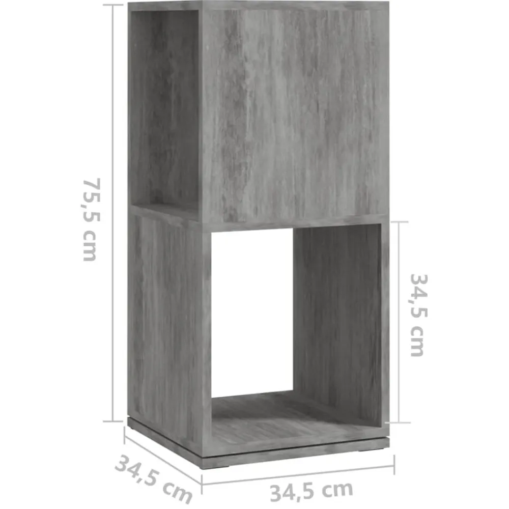 vidaXL Armario giratorio aglomerado gris hormigón 34,5x34,5x75,5 cm Gris hormigón Online