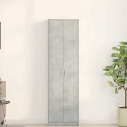 vidaXL Armario Gris Concreto 55 x 25 x 189 cm Madera de ingeniería Gris hormig&oacute;n