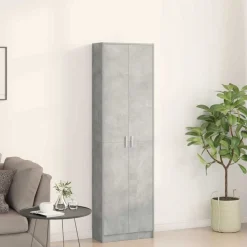 vidaXL Armario Gris Concreto 55 x 25 x 189 cm Madera de ingeniería Gris hormig&oacute;n